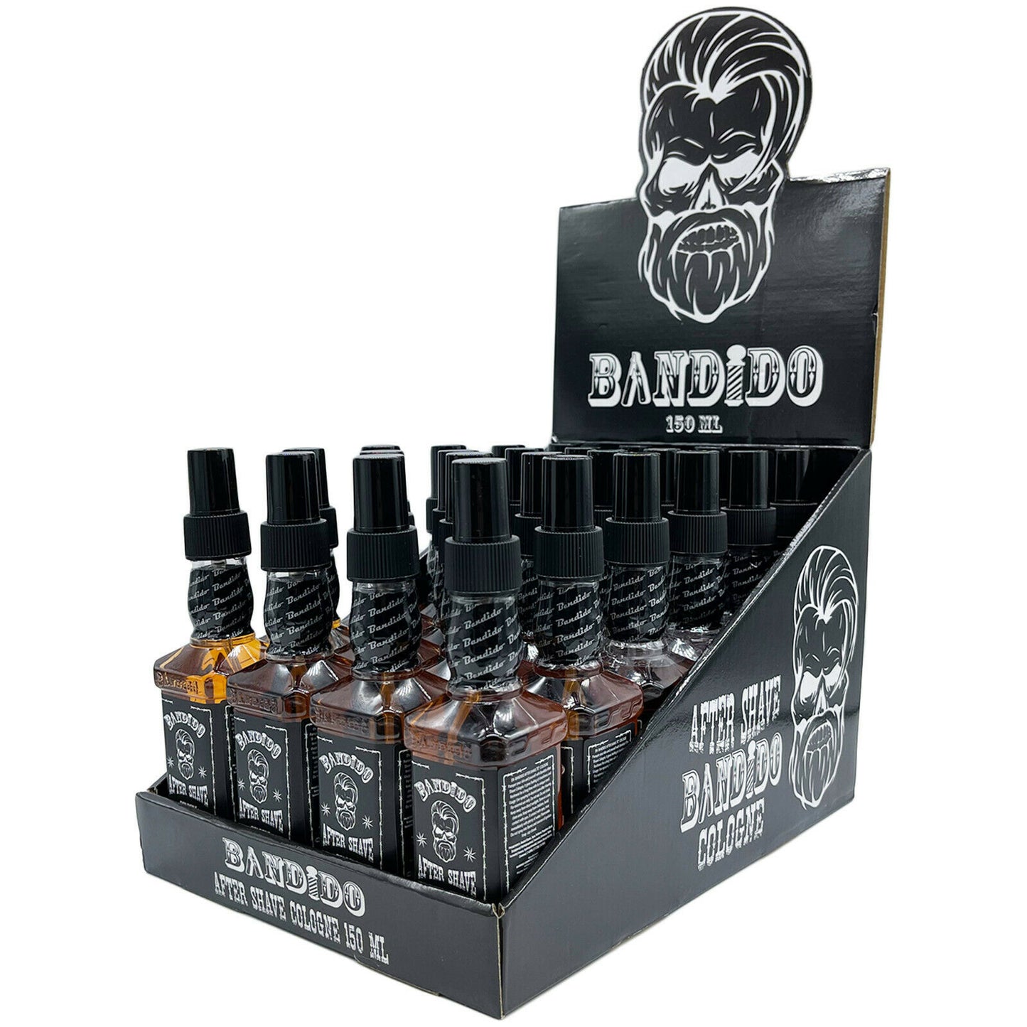 24 x Bandido Aftershave Cologne (Volcano / Sizilia 150ml) mit Stand Verpackung für Friseure (Kopie)