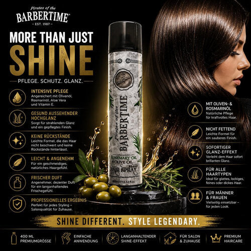Barbertime (Oliven & Rosemarin Öl) Sheen Spray, Glanzspray 400ml