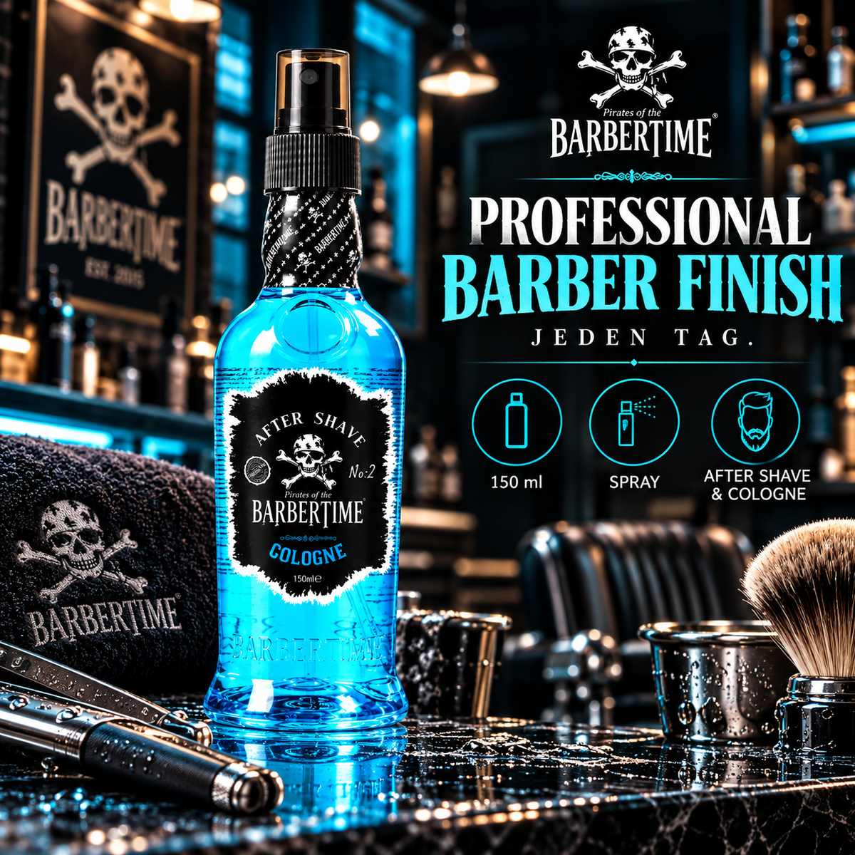 Barbertime Aftershave No.2 Ocean 150ml – Frischer maritimer Duft