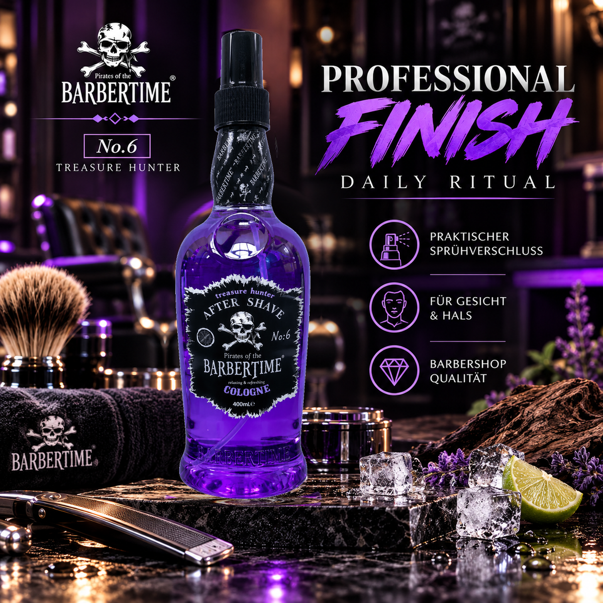 Barbertime Aftershave Cologne 400ml - No.6 Treasure Hunter
