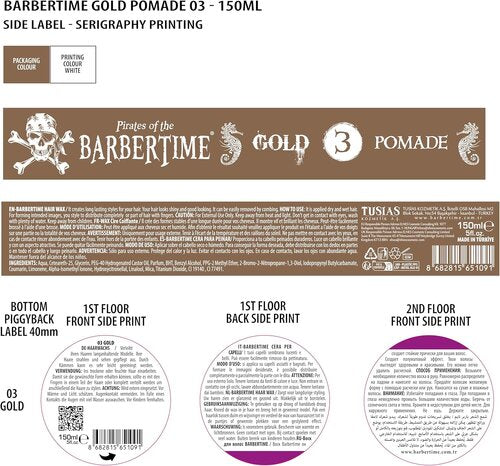 Barbertime Gold No.3 Pomade – Hoher Glanz & edler Duft (150ml)