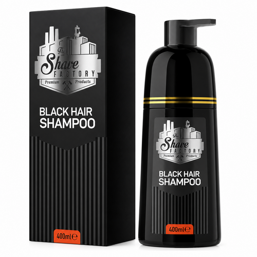 The Shave Factory Black Hair Color Shampoo 400ml – Schwarze Haarfarbe in 5–10 Minuten