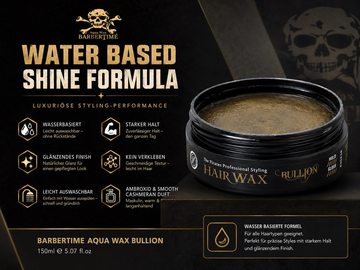 Barbertime Aqua Wax Bullion (150ml) – Haarwachs mit starkem Halt & Orientalischem Duft