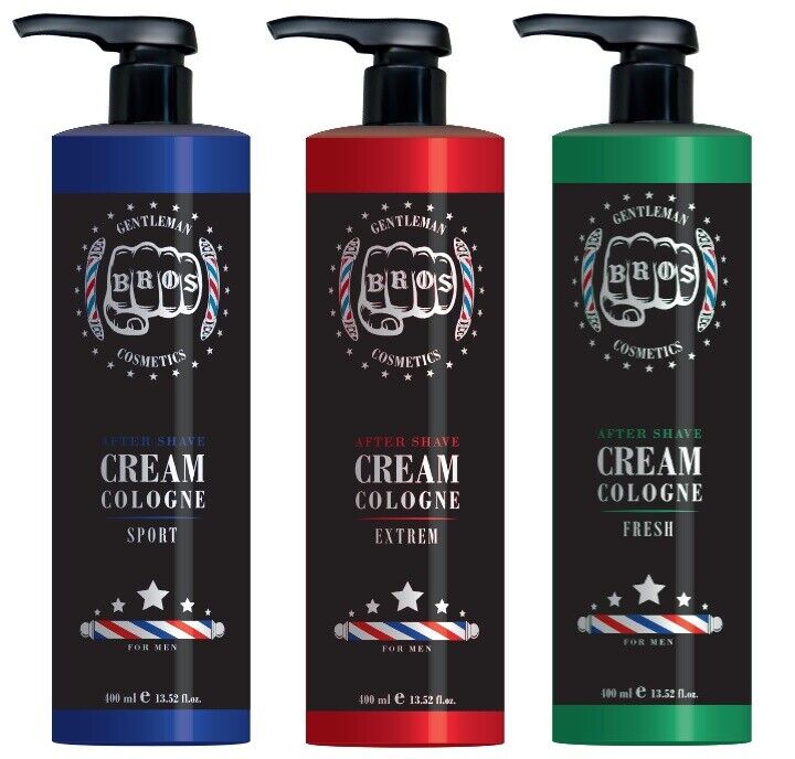 3x BROS Aftershave Cream Cologne 400ml (Frei Wählbar)