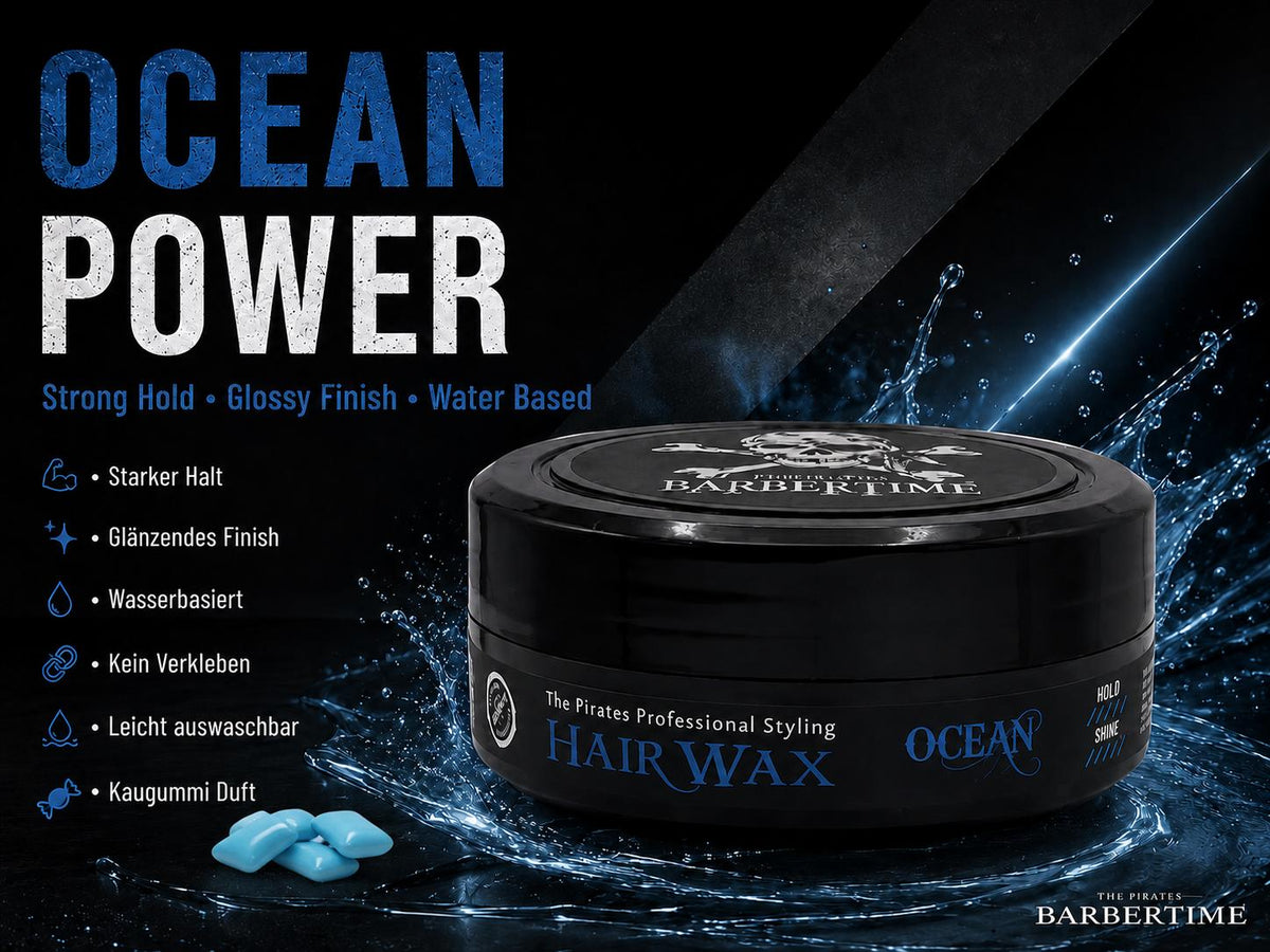 Barbertime Aqua Wax Ocean (150ml) – Haarwachs mit starkem Halt & Bubble Gum Duft