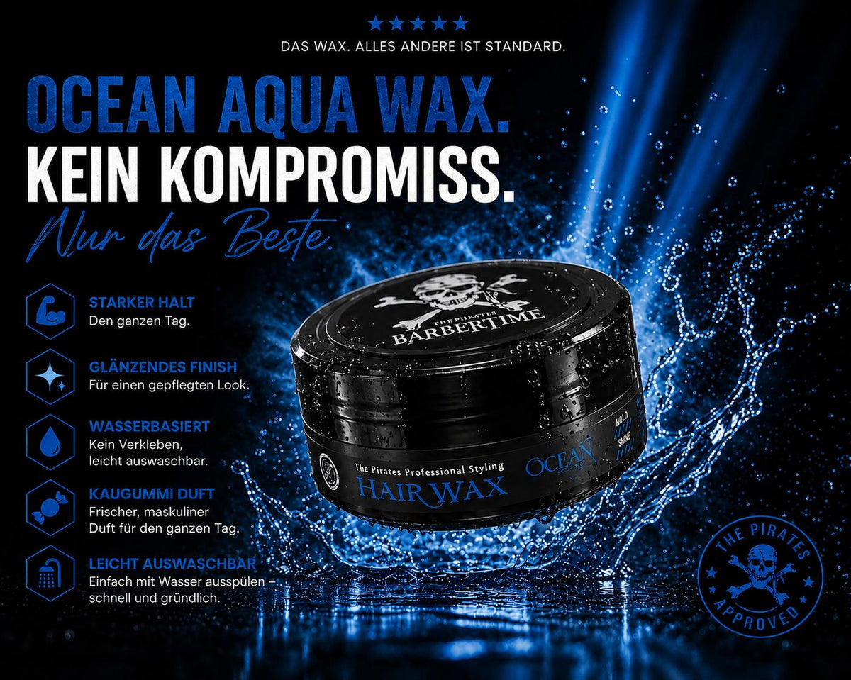 Barbertime Aqua Wax Ocean (150ml) – Haarwachs mit starkem Halt & Bubble Gum Duft