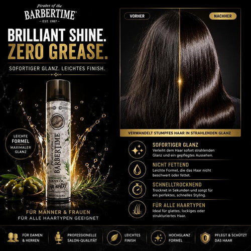 Barbertime (Oliven & Rosemarin Öl) Sheen Spray, Glanzspray 400ml