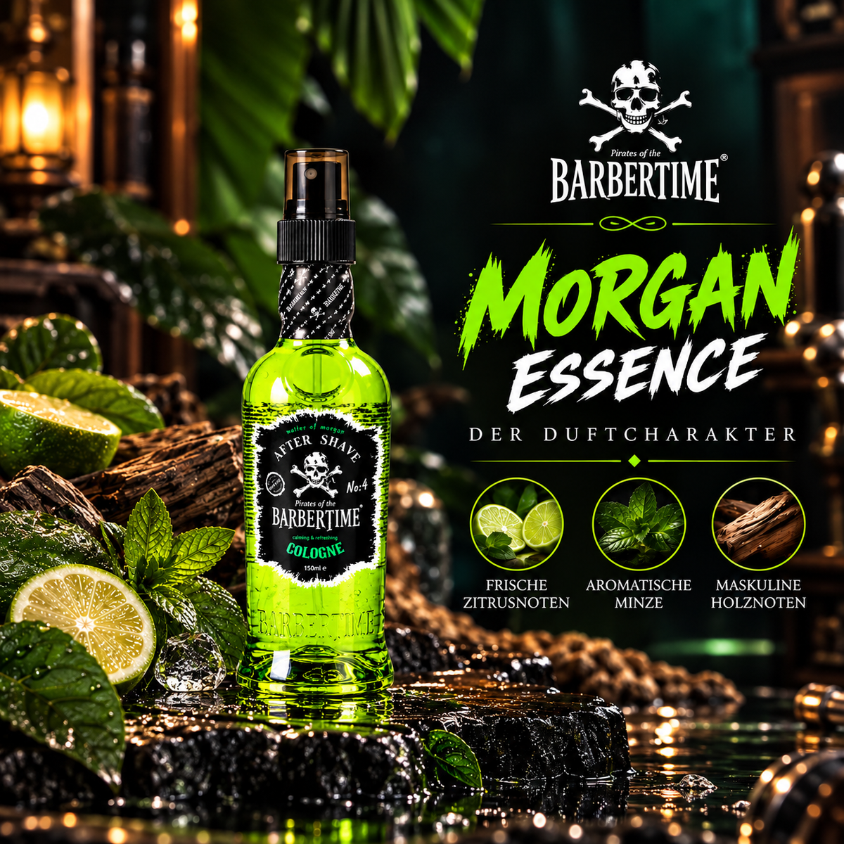Barbertime Aftershave No.4 Potion of Morgan 150ml – Frisch & holzig