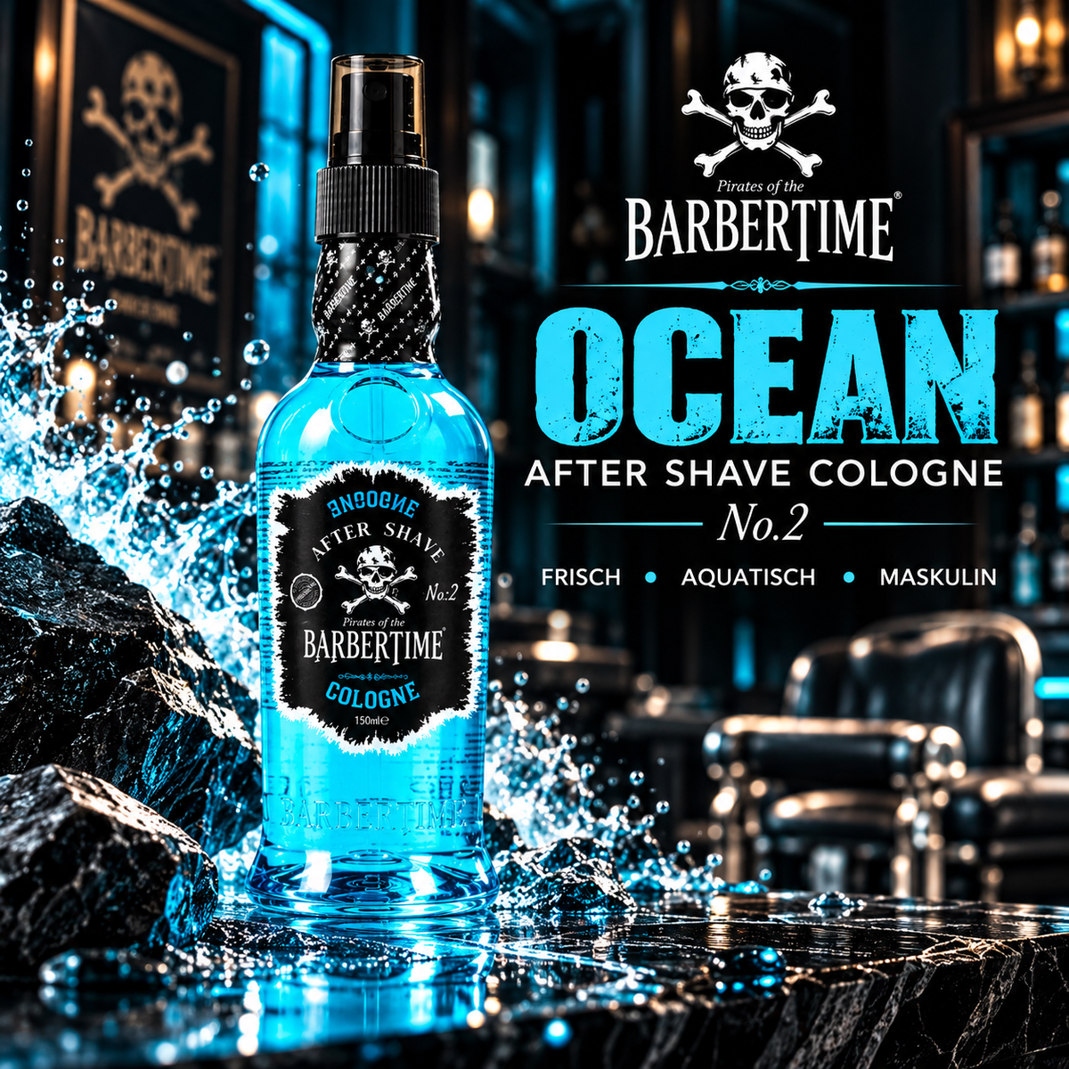 Barbertime Aftershave No.2 Ocean 150ml – Frischer maritimer Duft