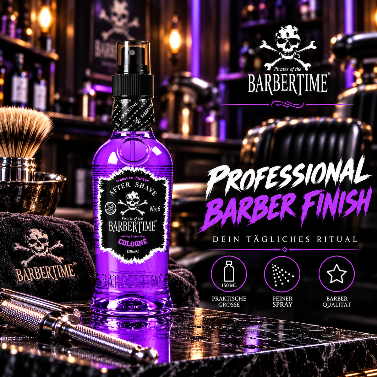 Barbertime Aftershave Cologne 150ml - No.6 Treasure Hunter