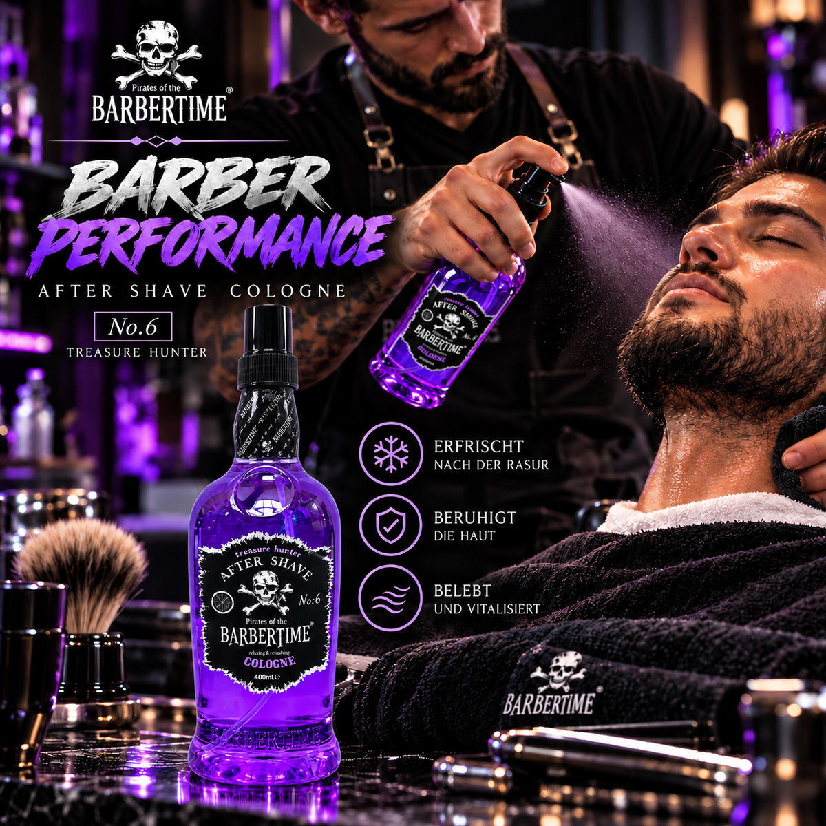 Barbertime Aftershave Cologne 400ml - No.6 Treasure Hunter