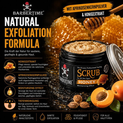 Barbertime Face Scrub / Gesichtspeeling Honey (300ml)