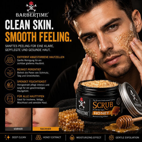 Barbertime Face Scrub / Gesichtspeeling Honey (300ml)