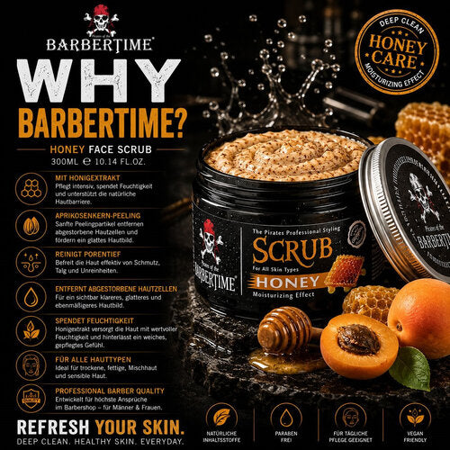 Barbertime Face Scrub / Gesichtspeeling Honey (300ml)