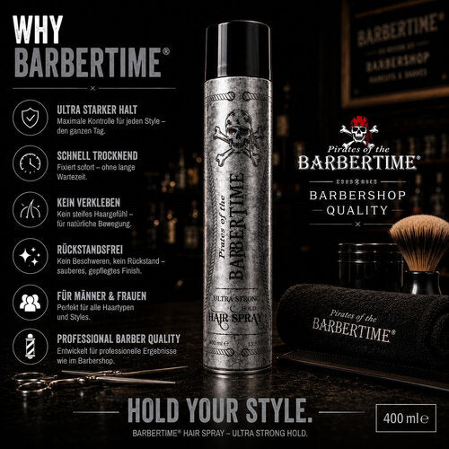Barbertime Haarspray Ultra Strong (400ml) – Ultra starker Halt für perfektes Styling