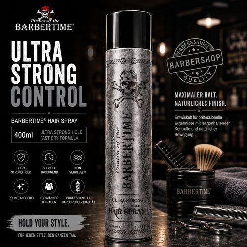 Barbertime Haarspray Ultra Strong (400ml) – Ultra starker Halt für perfektes Styling