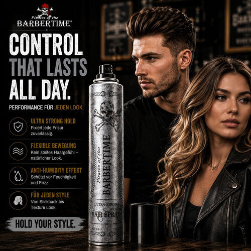 Barbertime Haarspray Ultra Strong (400ml) – Ultra starker Halt für perfektes Styling