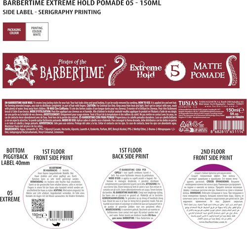 Barbertime Matte Pomade Red No.5 – Starker Halt & Vanilleduft (150ml)