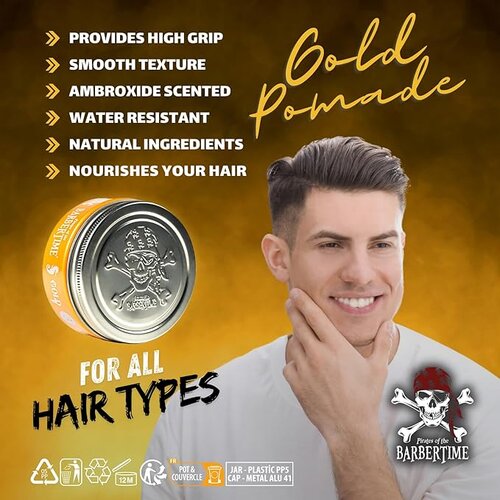 Barbertime Gold No.3 Pomade – Hoher Glanz & edler Duft (150ml)