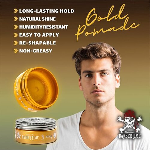 Barbertime Gold No.3 Pomade – Hoher Glanz & edler Duft (150ml)