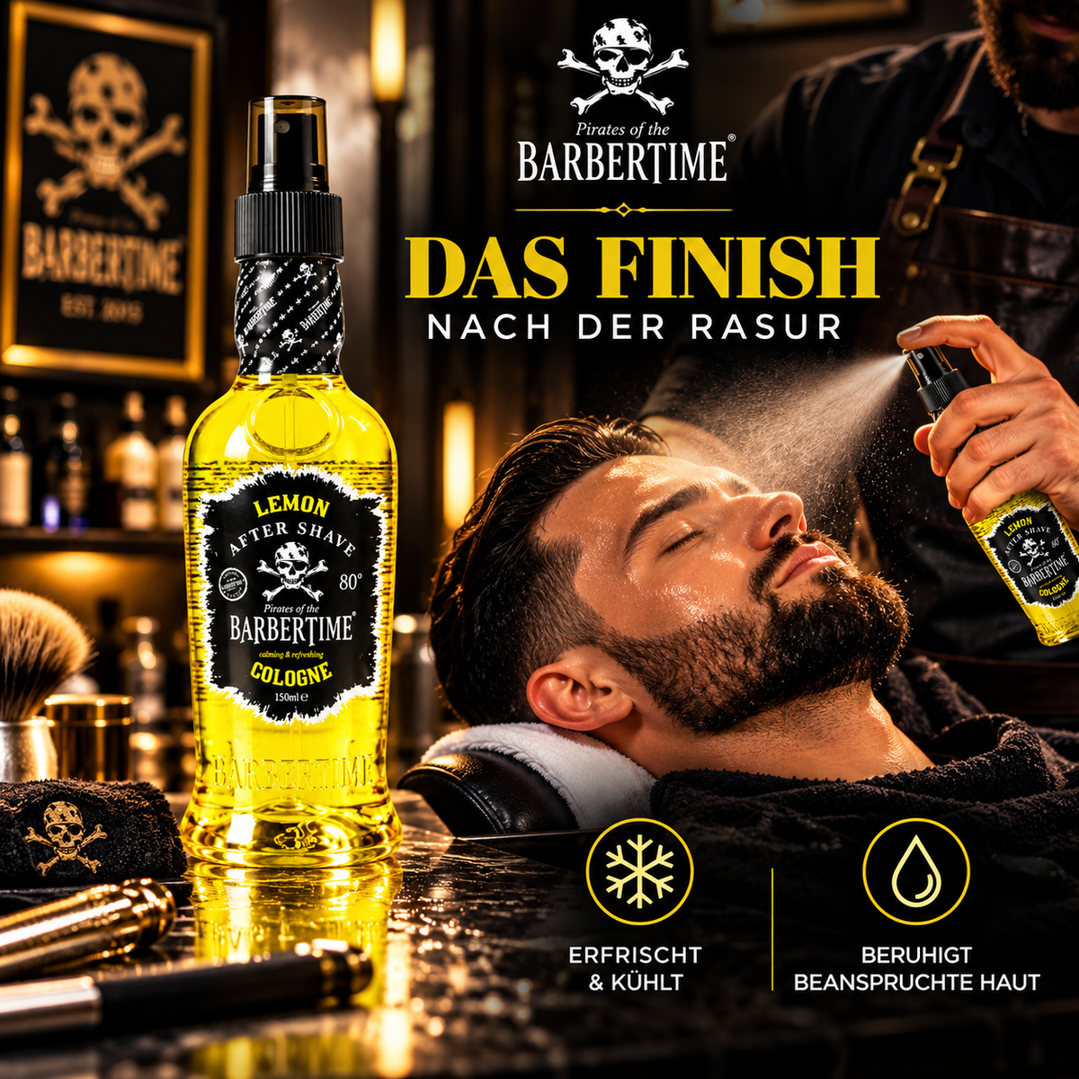 Barbertime Aftershave Lemon 150ml – Frischer Zitronenduft mit Stil