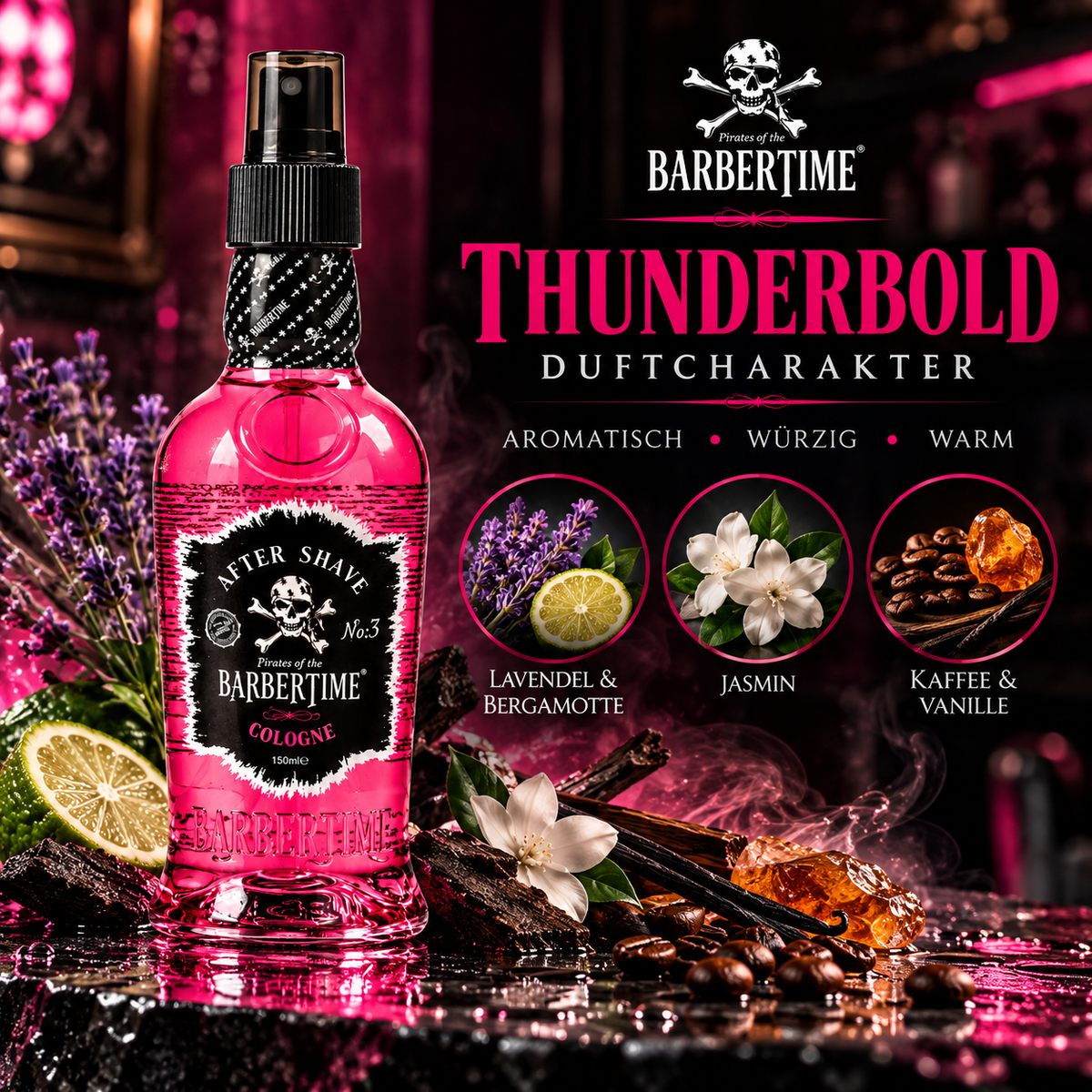 Barbertime Aftershave No.3 Thunderbold 150ml – Würzig & aromatisch