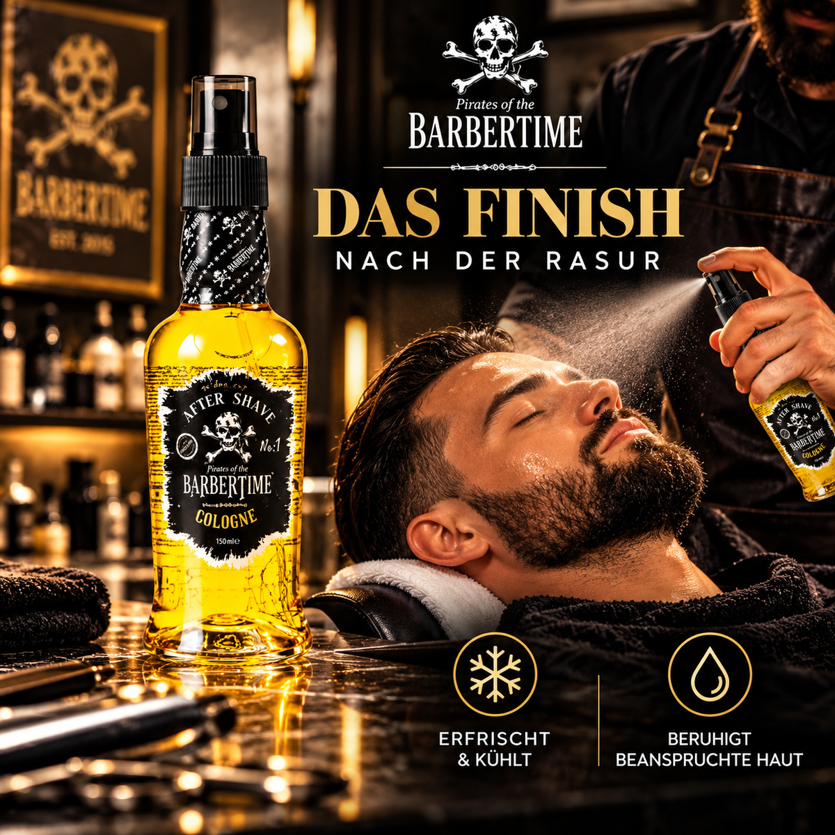 Barbertime Aftershave Cologne Golden Cup No.1 – Edler Herrenduft 150ml