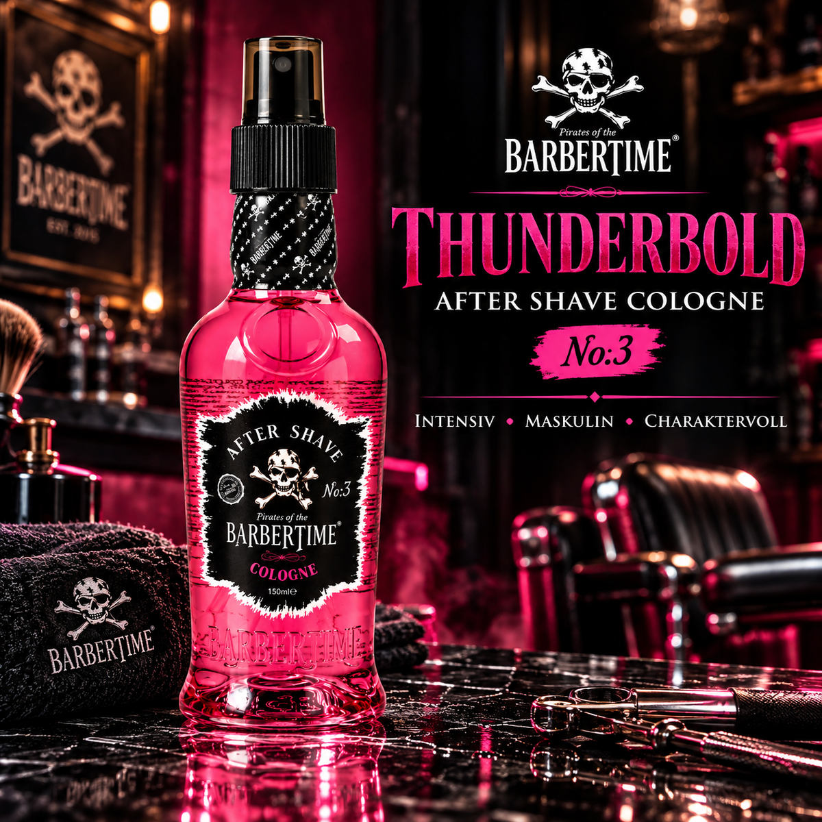 Barbertime Aftershave No.3 Thunderbold 150ml – Würzig & aromatisch