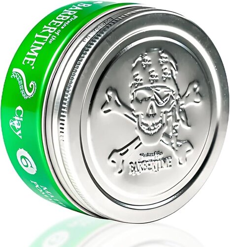 Barbertime Matte Clay Pomade Green No.6 – Starker Halt & Apfelduft (150ml)