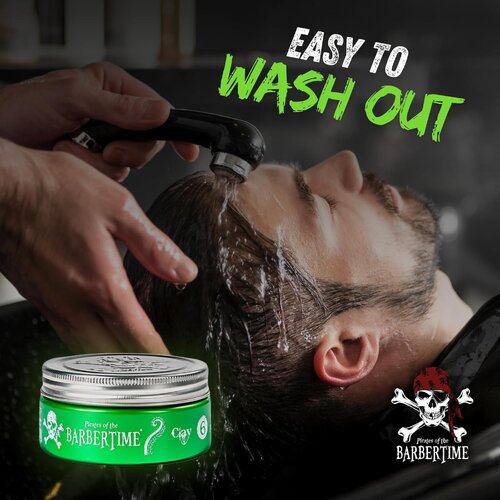 Barbertime Matte Clay Pomade Green No.6 – Starker Halt & Apfelduft (150ml)