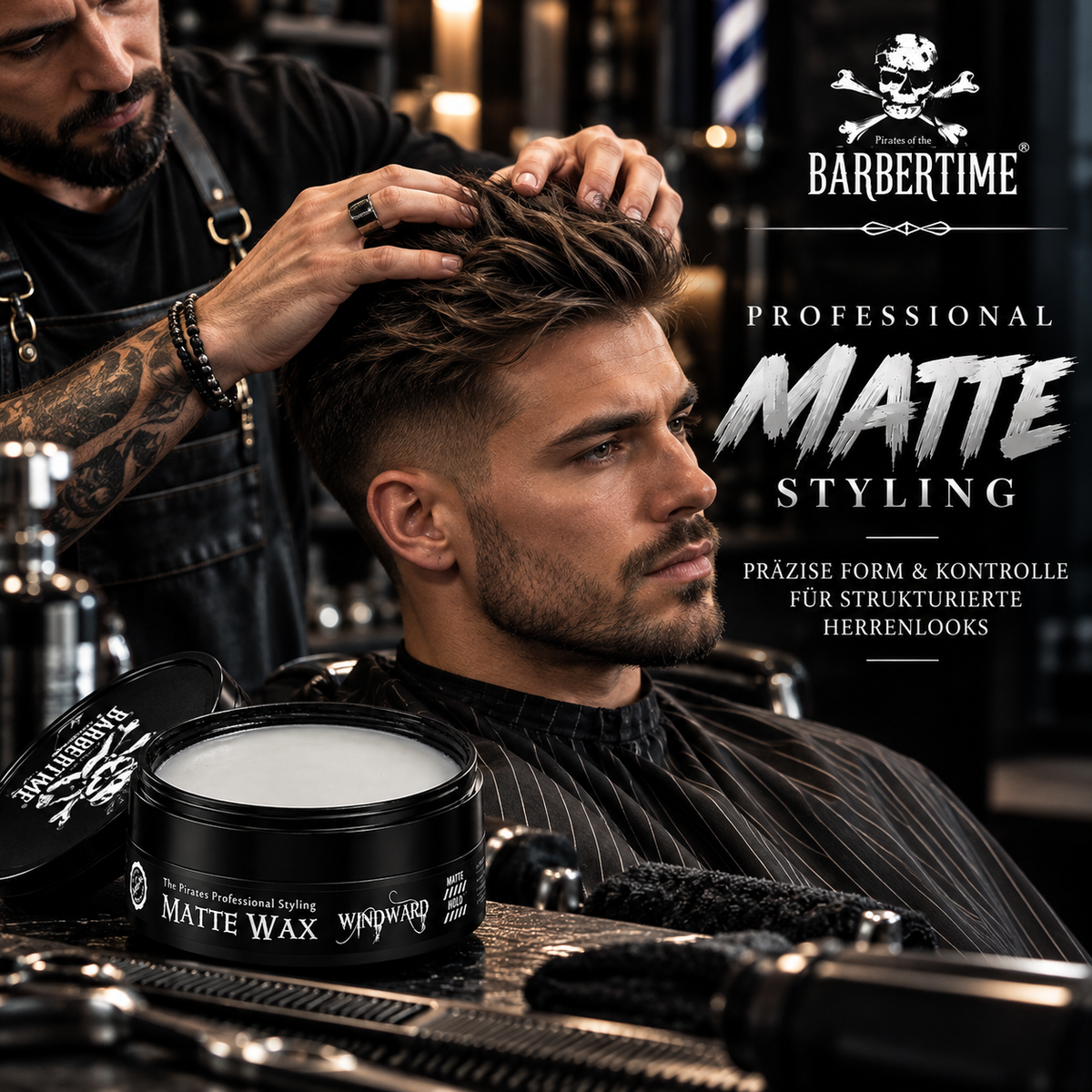 Barbertime Matte Wax Windward (150ml) – Starker Halt & Maritimer Duft