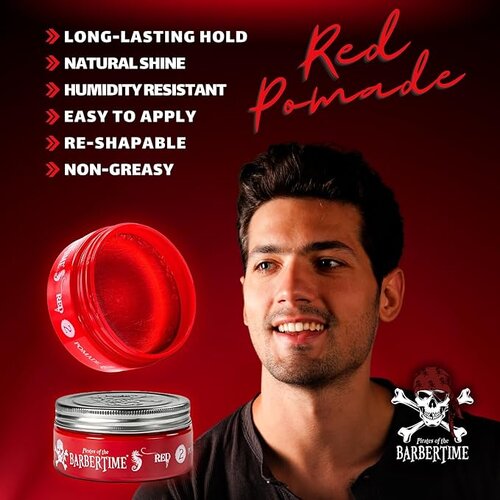 Barbertime Red No.2 Pomade – Fester Halt & Mango-Duft (150ml)