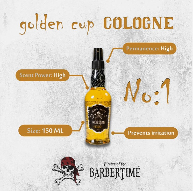 Barbertime Aftershave Cologne Golden Cup No.1 – Edler Herrenduft 150ml