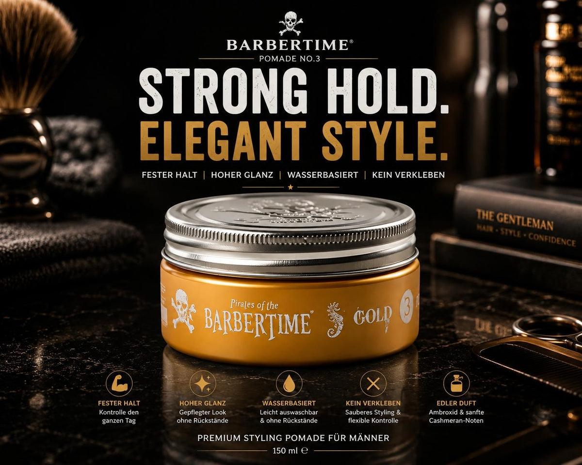 Barbertime Gold No.3 Pomade – Hoher Glanz & edler Duft (150ml)